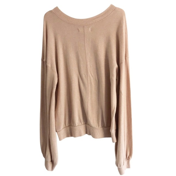 Free People Beach TGIF Oversized Pullover Almond Size Large - Picture 8 of 9